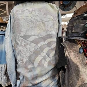 RB53 A Rare Bird CONSTITUTION Patriotic Denim Shirt